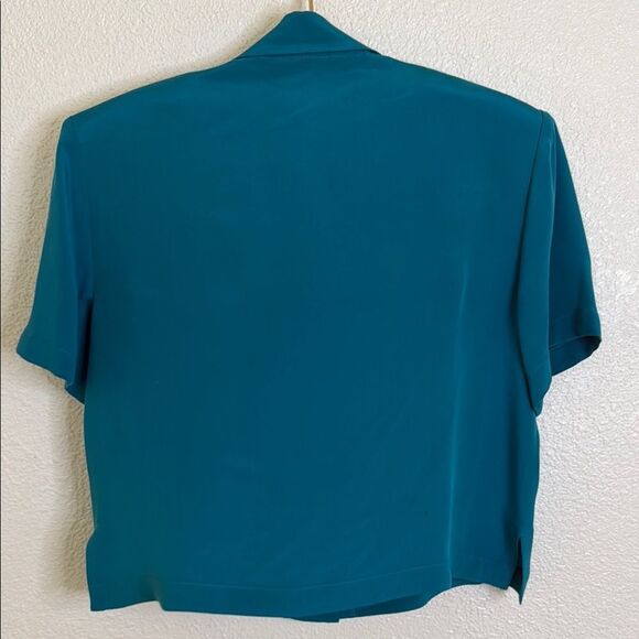 Valerie Dresses- pure silk Teal Dress with Fringe Shawl- Size 8 - Picture 11 of 14